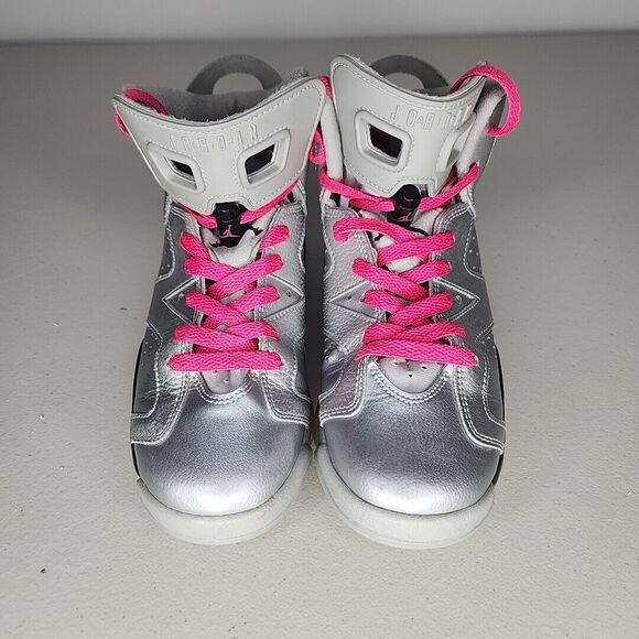 Air Jordan VI 6 Valentine's Day Retro Silver Pink Size 5.5Y 543390-009 EU38 - Picture 4 of 10